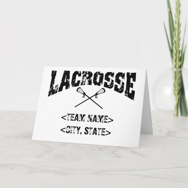 Cartão T-Shirts de Lacrosse, Estado da Cidade Personaliza (Frente)