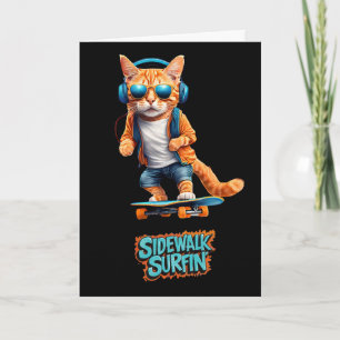 Cartão Tabby Skateboarder