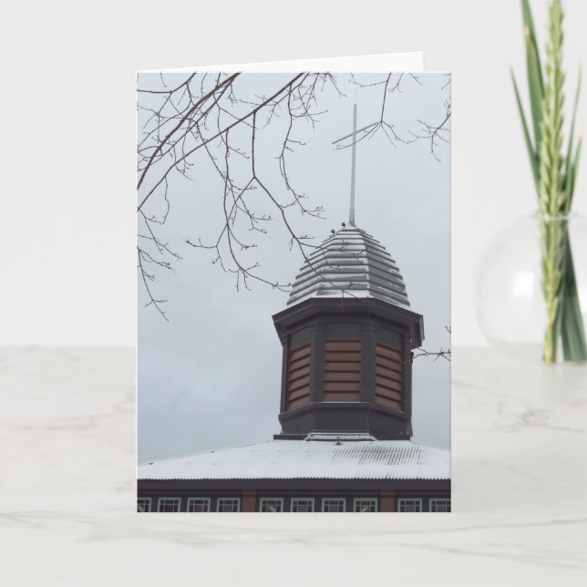 Cartão Tabernacle Cross in Snow - Martha's Vineyard (Frente)