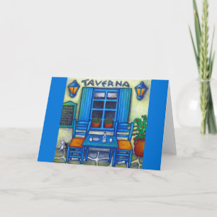 Cartão Table For Two in Greece Blank Greeting Card
