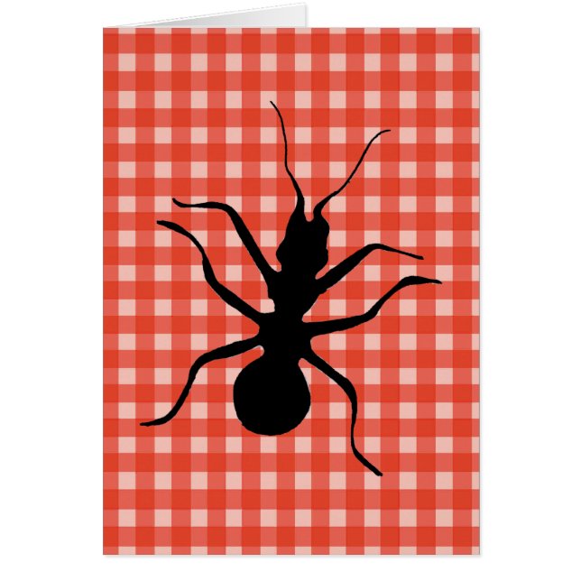 Cartão Tablecloth de Xadrez de Ants Rastreáveis (Frente)