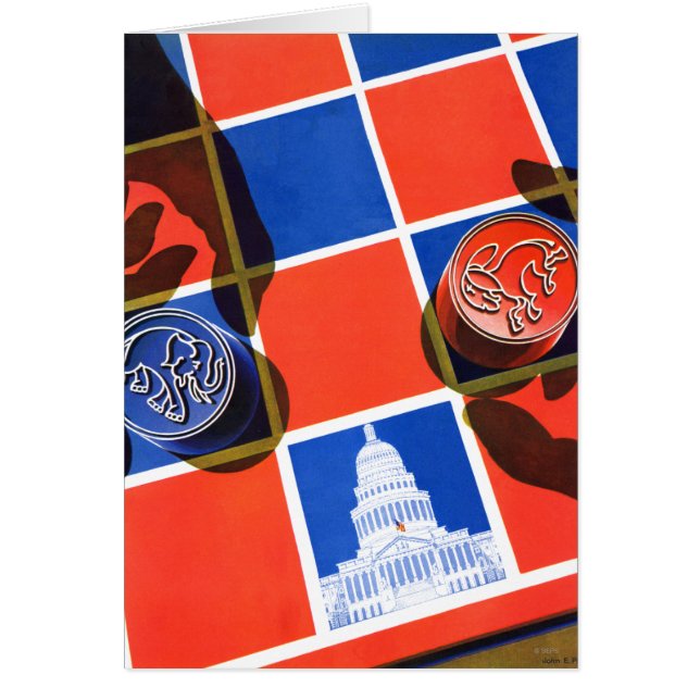 Cartão Tabuleiro de damas da eleição (Frente)