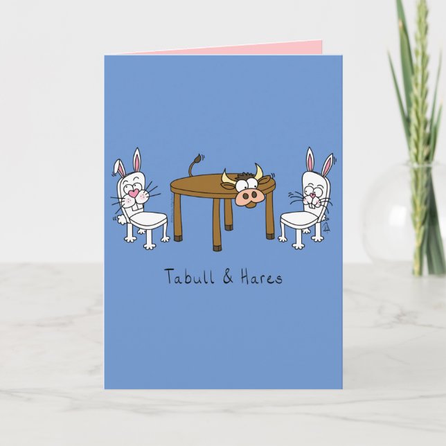 Cartão Tabull and Hares - Bunny and Bul Pun Greeting Card (Frente)
