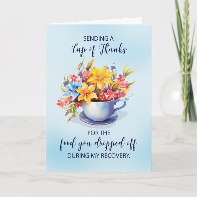 Cartão Taça de Obrigados para Comida descartada durante a (Frente)