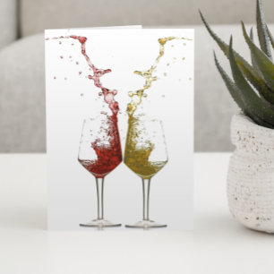 Cartão Taça de Vinho Salpicada