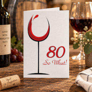 Cartão Taça de Vinho Tinto Motivacional Moderna Aniversár