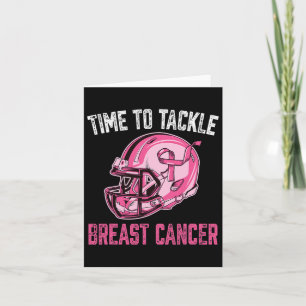 Cartão Tackear o Helmet do Cancer da mama Friso rosa Fris