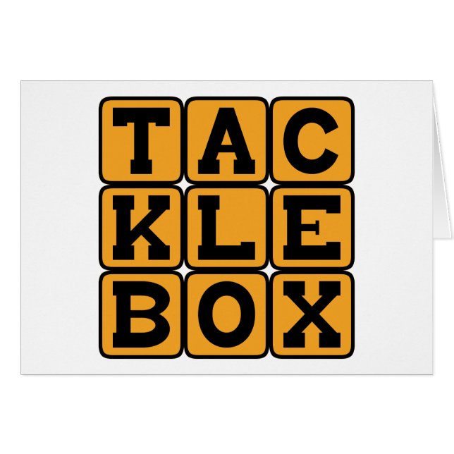 Cartão Tacklebox, kit de ferramentas do pescador (Frente Horizontal)