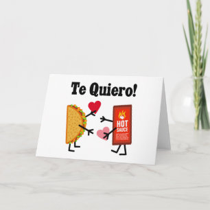 Cartão Taco bonito e molho quente - O Quiero! (Eu Te Amo!