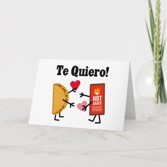 Cartão Taco bonito e molho quente - O Quiero! (Eu Te Amo! (Frente)
