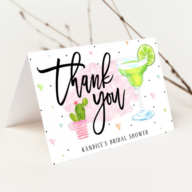 Cartão Taco Bout Love Bridal Shower Fiesta Thank You  (Criador carregado)