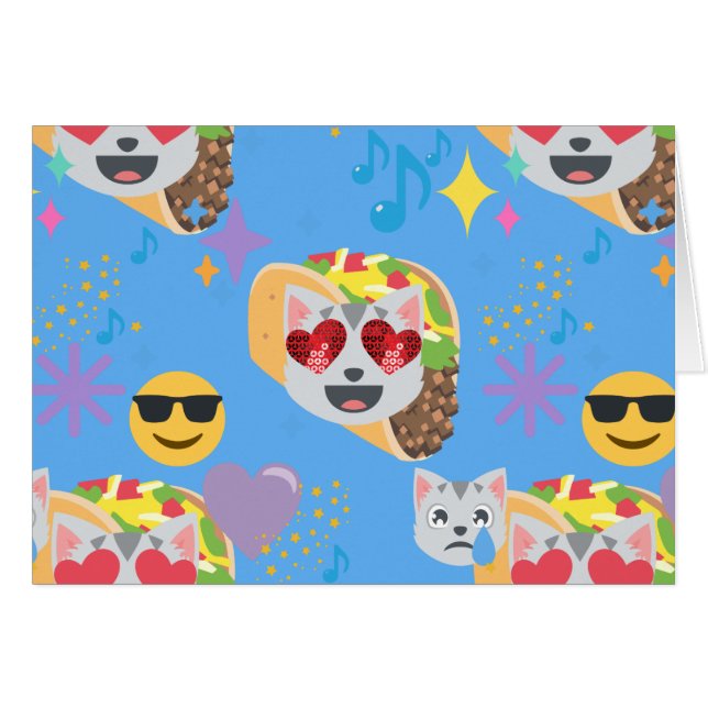Cartão taco cat emoji (Frente Horizontal)