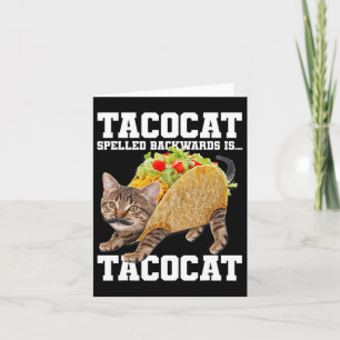 Cartão Taco Cat Ortografado Para Trás É Tacocat Memória B