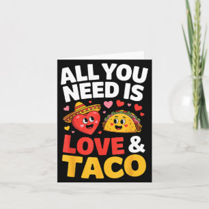 Cartão Taco cinco de mayo amor coração fofo chapéu comida