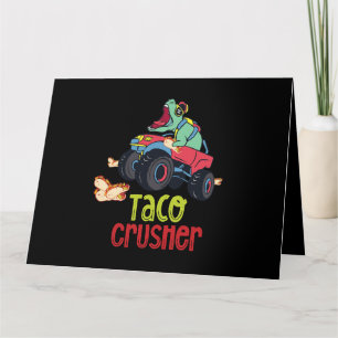 Cartão Taco Crusher Funny Monster Monster Dinossaur Cinco