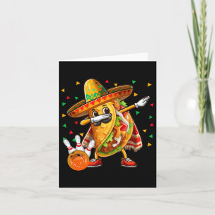 Cartão Taco Dabbing Jogando Boliche Jogador do Cinco De M
