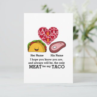 Cartão Taco do Casal moderno e monograma personalizado do