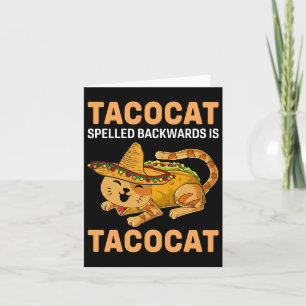 Cartão Taco engraçado Tacocat escrito de forma estranha é