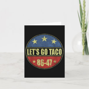 Cartão Taco Funny Vamos Taco Botão Retro