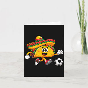 Cartão Taco jogando futebol mexicano cinco de maio chapéu