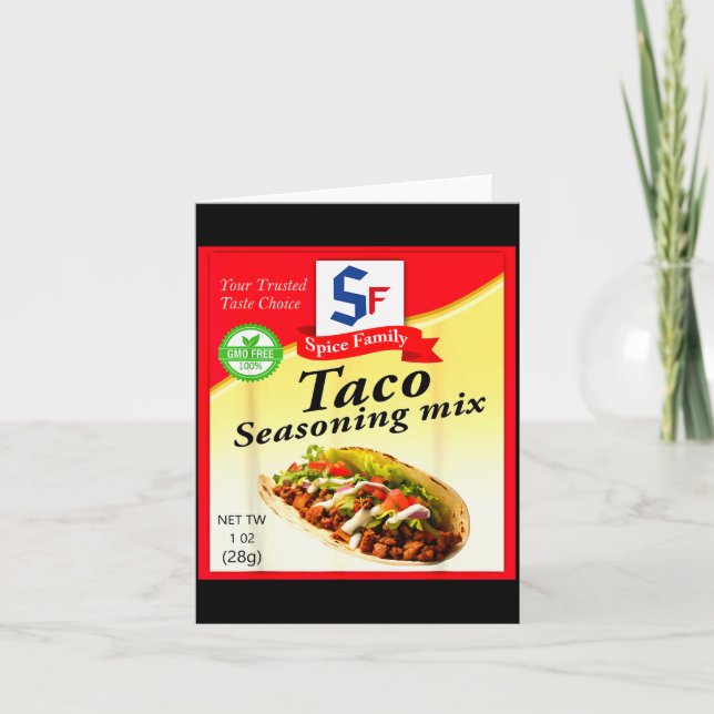 Cartão Taco Seasoning Mix Funny Mexico Cinco De Mayo Grou (Frente)