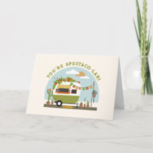 Cartão Taco Truck Camper Pun Green Valentine