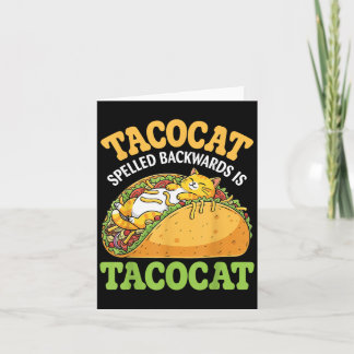 Cartão Tacocat Escrito ao Contrário É Tacocat Com Gato Fo