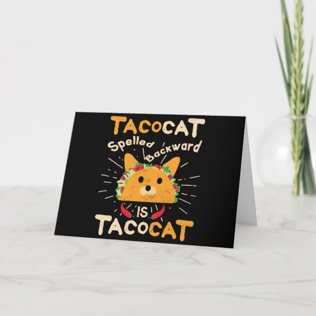 Cartão Tacocat Ortografado Cinco de Mayo Cat Taco (Frente)