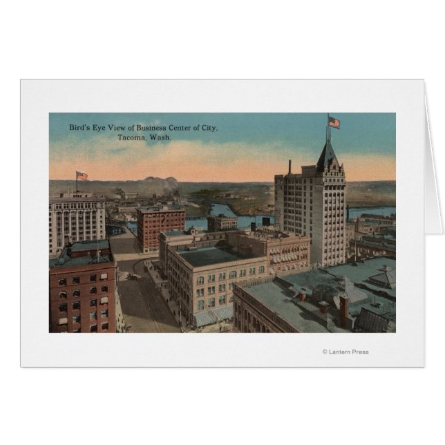 Cartão Tacoma, WA - Visão visual do Centro de Bird (Frente Horizontal)