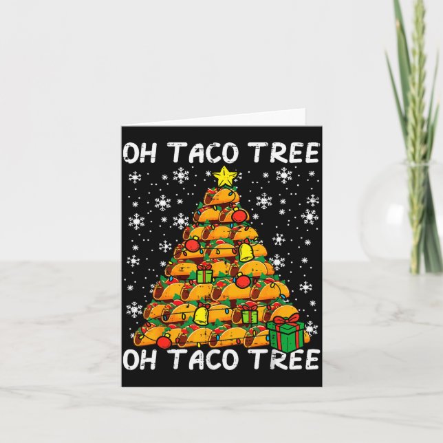 Cartão Tacos Christmas Tree Funny Xmas Foodie Mexican Men (Frente)