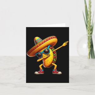 Cartão Tacos de Flamingo Mexicano Sombrero Cinco De Mayo