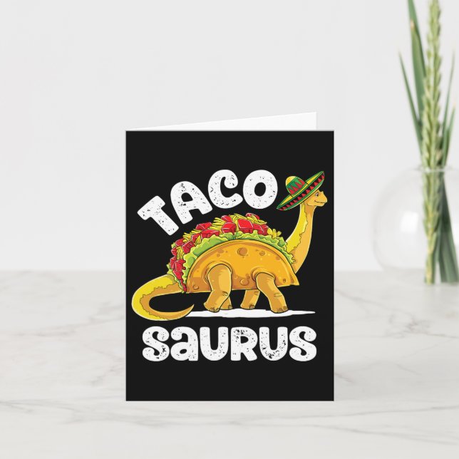 Cartão Tacosaurus Taco Dinossaur T Rex Funny Cinco De May (Frente)