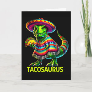 Cartão Tacosaurus taco dinossauro cinco de maio mexicanoT