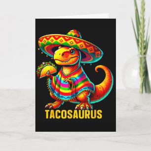 Cartão Tacosaurus taco dinossauro cinco de maio mexicanoT