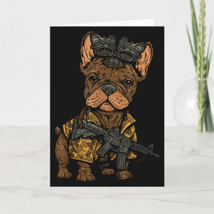 Cartão Tactical Frenchie Cachorro Engraçado Bulldog Com N