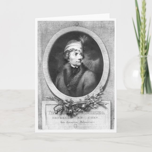 Cartão Tadeusz Kosciuszko , engraved by Christiaan (Frente)