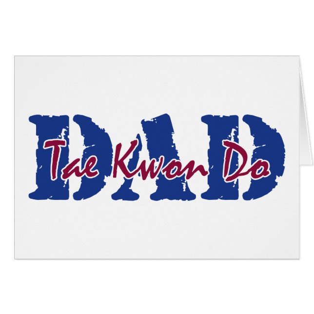 Cartão Tae Kwon faz o pai (Frente Horizontal)