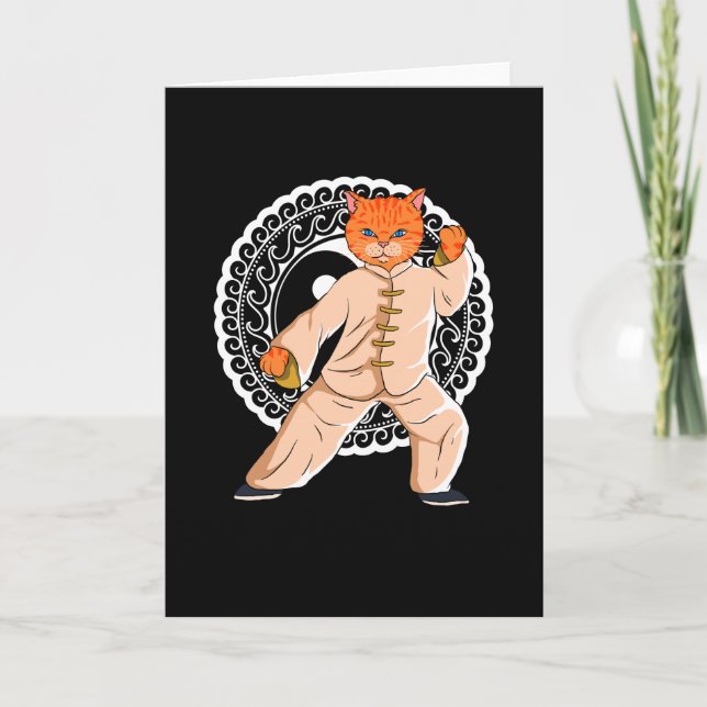 Cartão Tai Chi Ying Yang Tai Chi Cat (Frente)