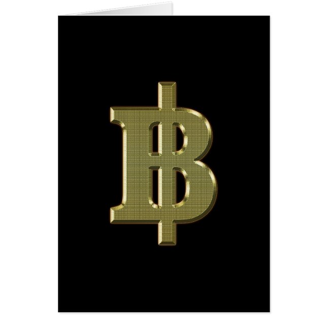 Cartão ฿ tailandês da moeda do dinheiro do ฿ DOURADO do (Frente)