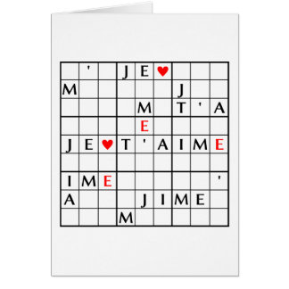 Cartão t'aime do je