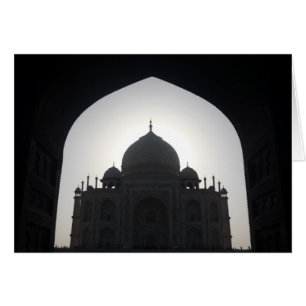 Cartão taj mahal silhouette