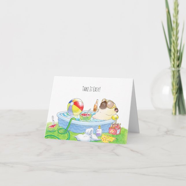 Cartão Take it Easy pug card (Frente)