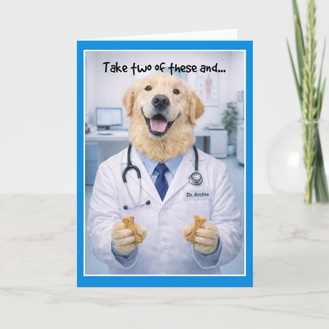 Cartão Take Two Dog Bones Get Well Card  DBA-1 (Frente)