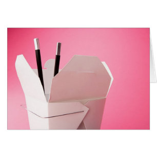 Cartão Takeout chinês em rosa