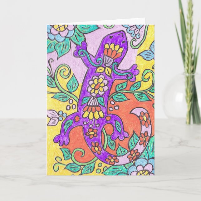Cartão Talavera Gecko Greeting Card (Frente)