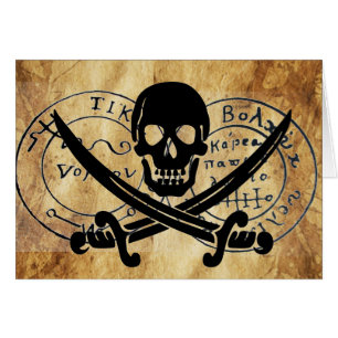 CARTÃO TALISMÃ ANTIGO / MAPA DO TESOURO PIRATA