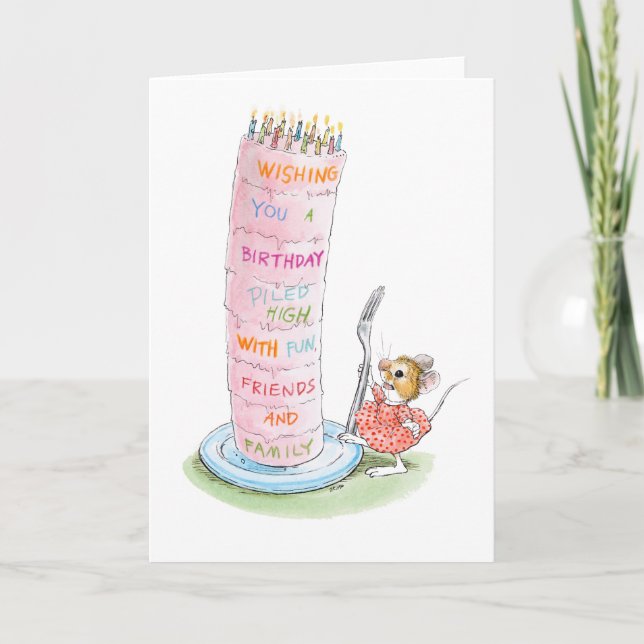 Cartão Tall Birthday Cake Card (Frente)