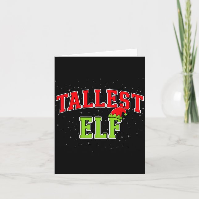 Cartão Tallest Elf Christmas Family Matching Group Xmas  (Frente)