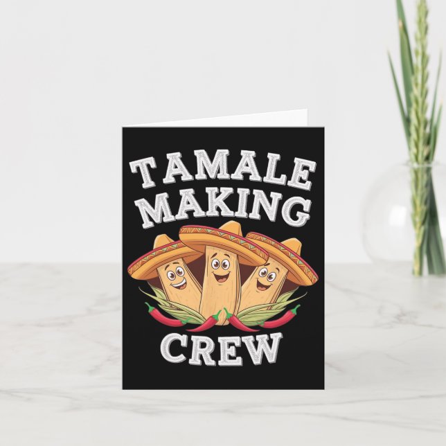 Cartão Tamale Fazer Crew Engraçado Pijama de Natal Mexica (Frente)