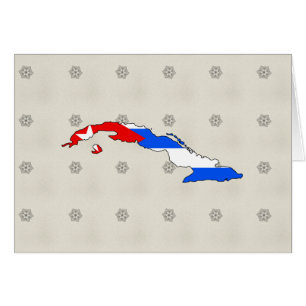 Cartão Tamanho do cheio do Mapa de Bandeiras de Cuba